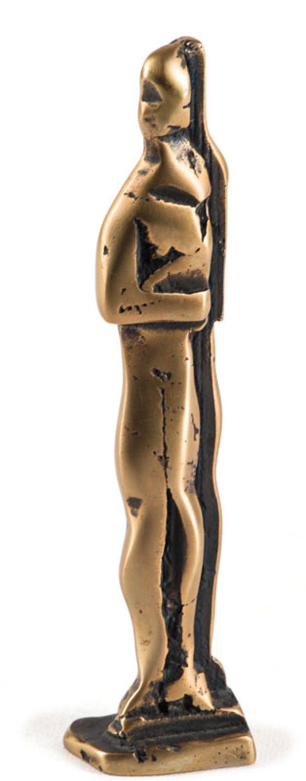 Helmut Lander, 1924 Weimar-2013 Darmstadt, Stehende Figur, Bronzeskulptur, monogram., num. 5, ca. 19x3x4,5 cm