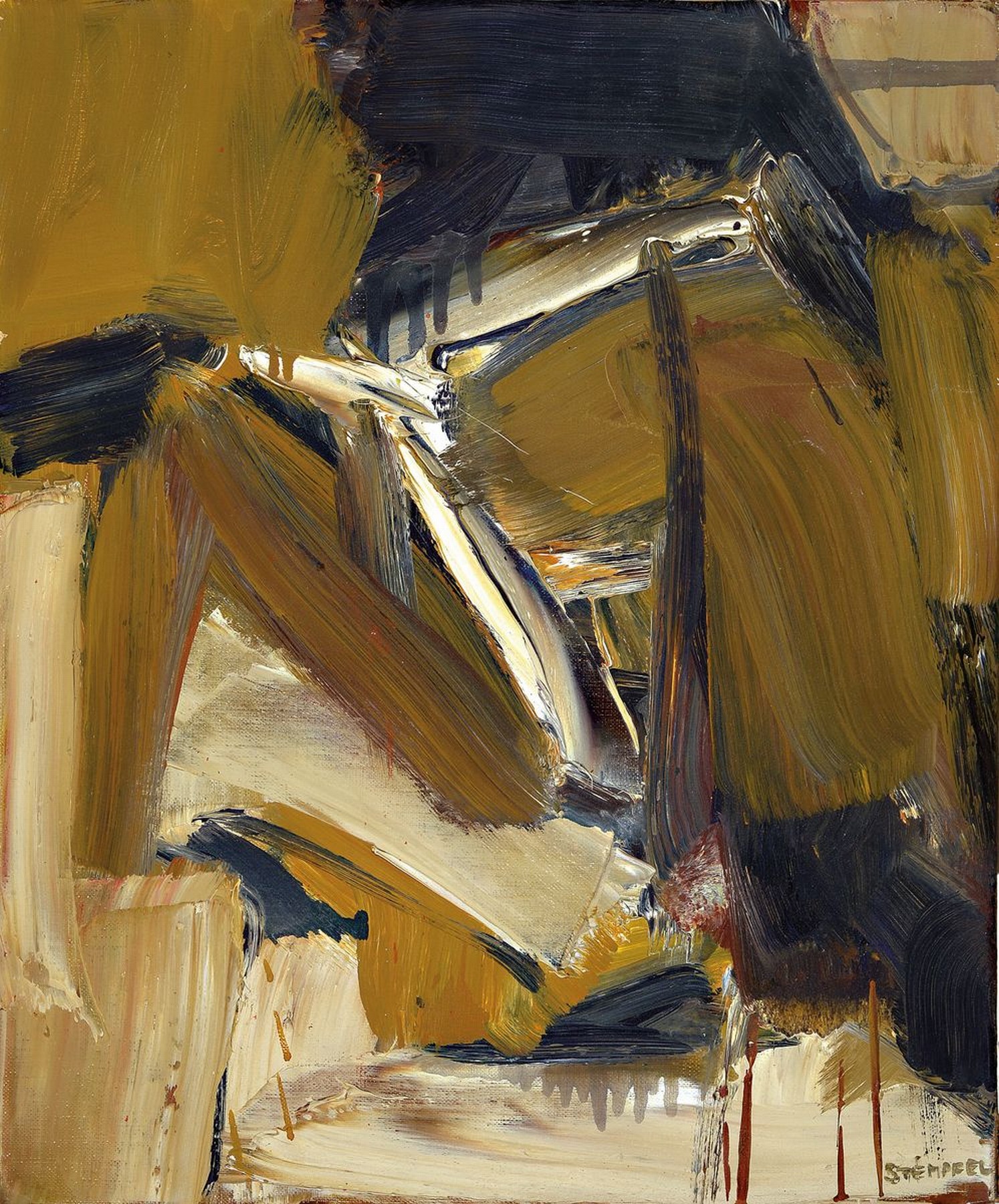 André Stempfel, geb. 1930, Acryl/Lwd, re. u. sign., Rahmen, ca. 45x38 cm