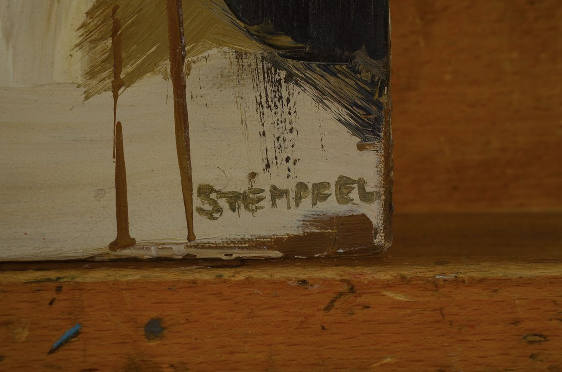 Detail a: André Stempfel, geb. 1930, Acryl/Lwd, re. u. sign., Rahmen, ca. 45x38 cm