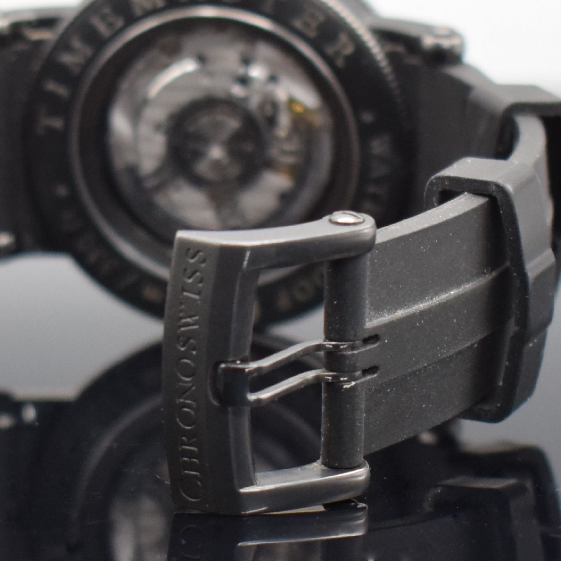 Detail d: CHRONOSWISS Timemaster Herrenarmbanduhr mit Großdatum & Gangreserveanzeige, Automatik, Ref. CH 3535 ST, PVD beschichtetes Edelstahlgeh. inkl. orig. ...