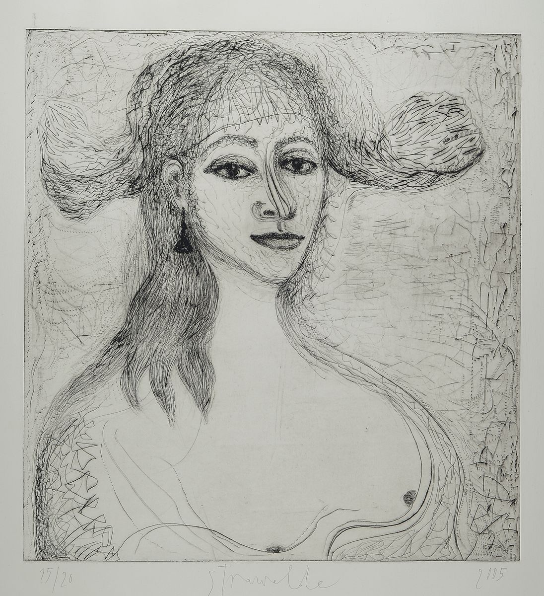 Strawald Russ auf Papier, sign., dat., num., 15/26, Motiv gr. 53x49 cm, gesamt 100x71 cm