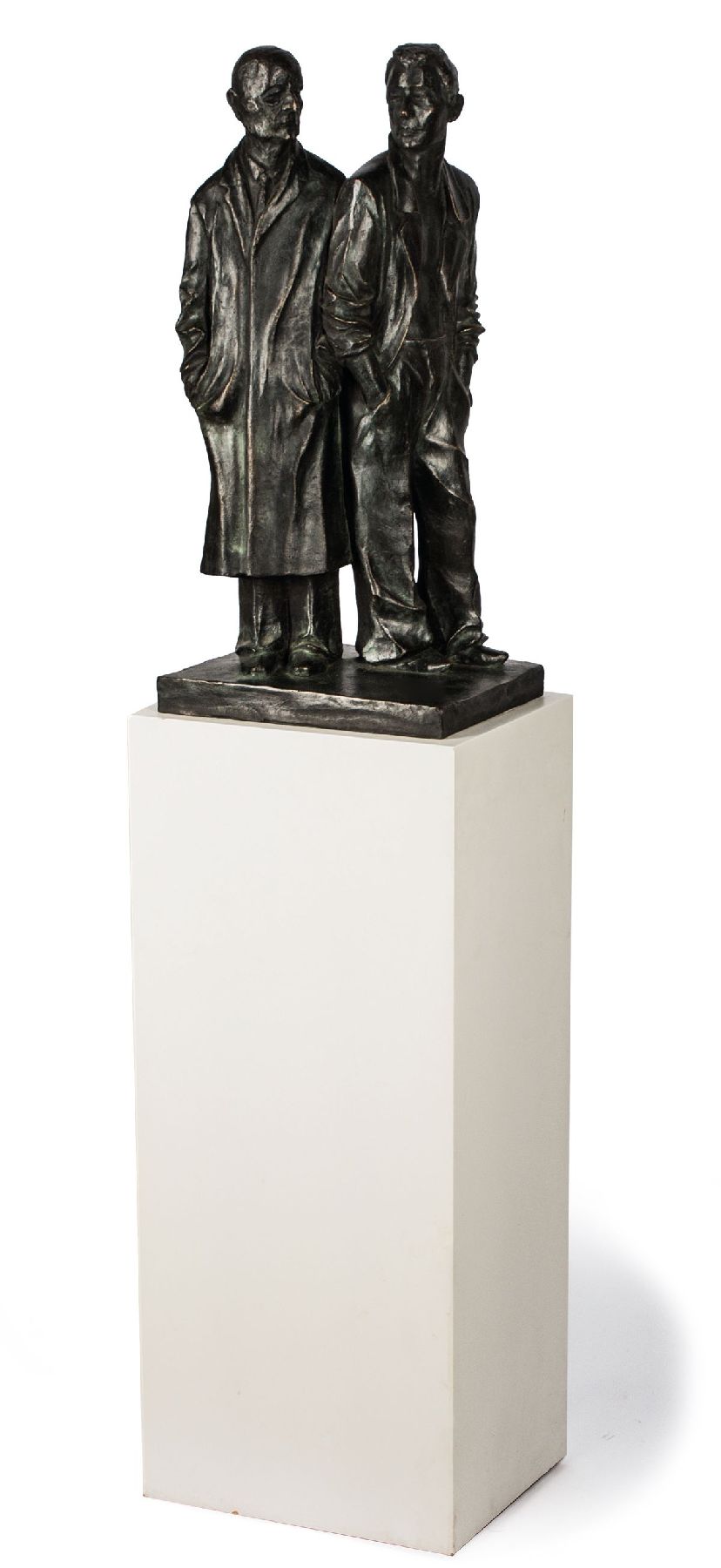 Michaela A. Fischer, geb. 1953 in Alpirsbach, Der Andere, Bronzeskulptur auf Sockel, Skulptur ca. 56x27 cm, Podest H. 71 cm, Skulptur wurde 1990 ...