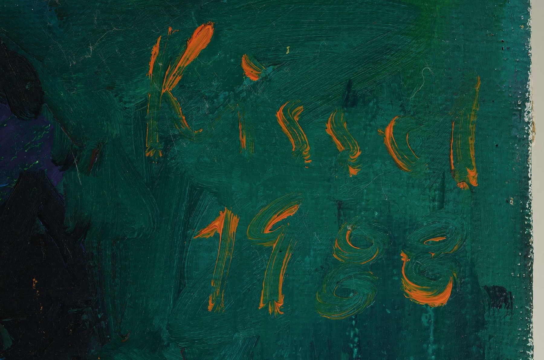 Detail a: Gernot Kissel, 1939-2008 Worms, Porträt einer Frau im Sessel, Öl/grobe Lwd, rechts oben signiert und dat. 86, ca. 100x80cm