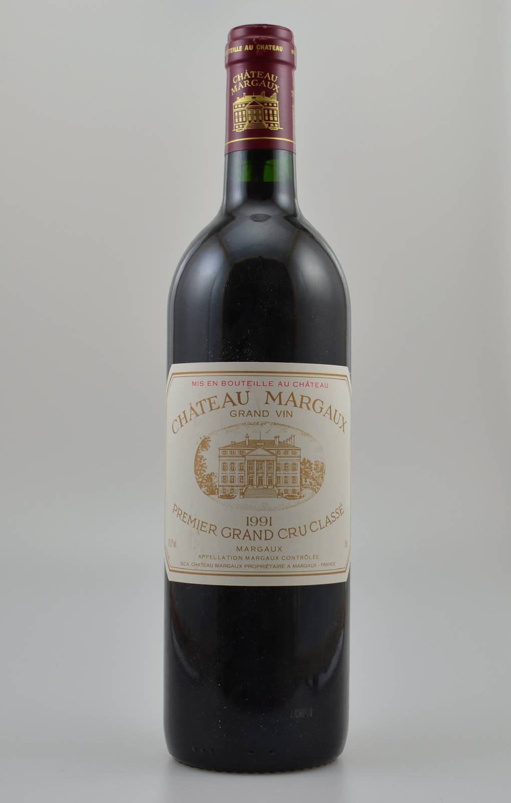 1 Flasche 1991 Chateau Margaux, Premier Grand Cru Classe, ca. 75 cl, 12,5 % Vol., Füllstand: ca. into neck, sehr guter Erhaltungszustand, ...