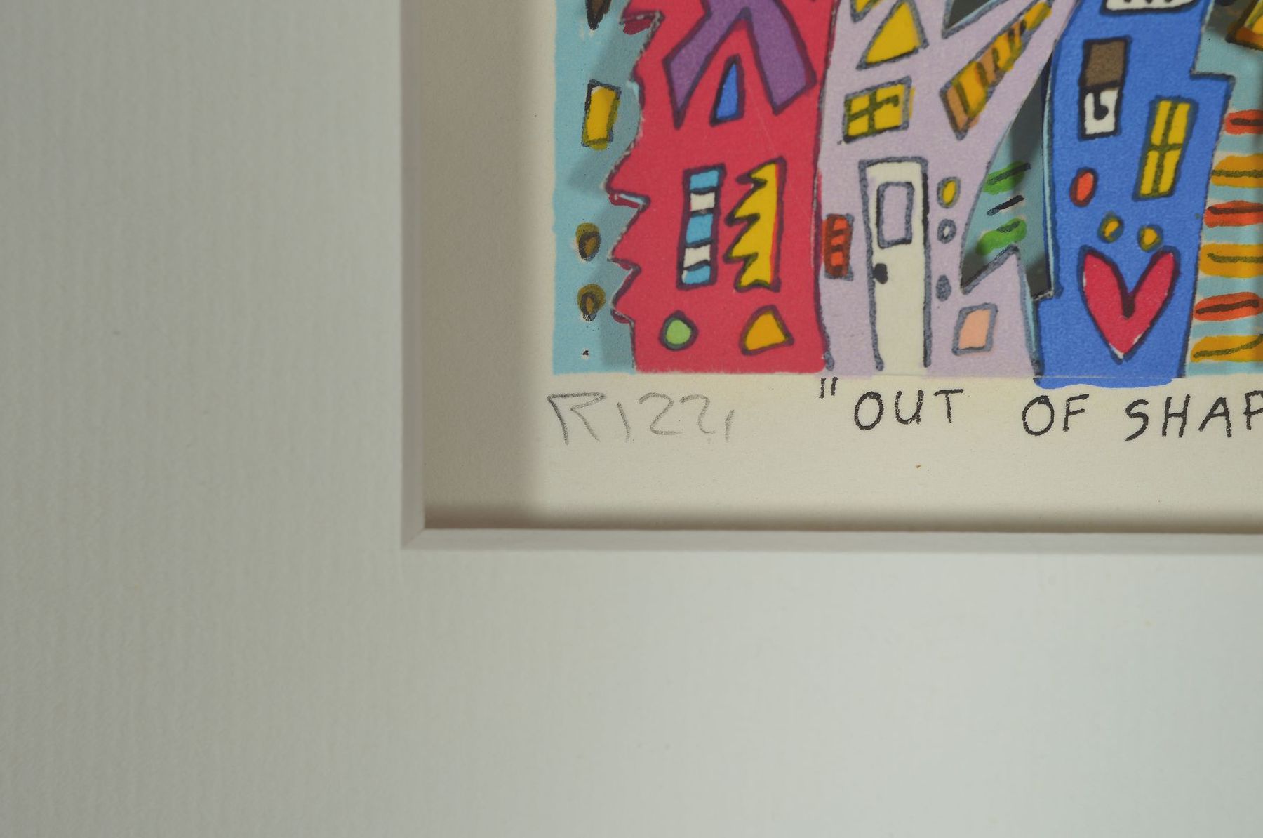 Detail a: James Rizzi, 1950-2011, Out of Shape, 3D-Konstruktion, handsign., num. 7/350, dat. 90, Motiv 7,8x9,5 cm, unter Glas gerahmt, gesamt 20x25,5 cm