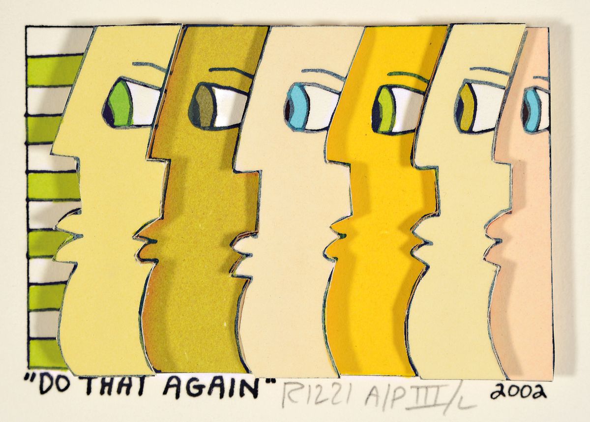 James Rizzi, 1950-2011, Do that Again, 3D-Konstruktion, num. A/P III/L, dat. 2002, Motiv 5x8 cm, im PP, ca. 25,5x28 cm