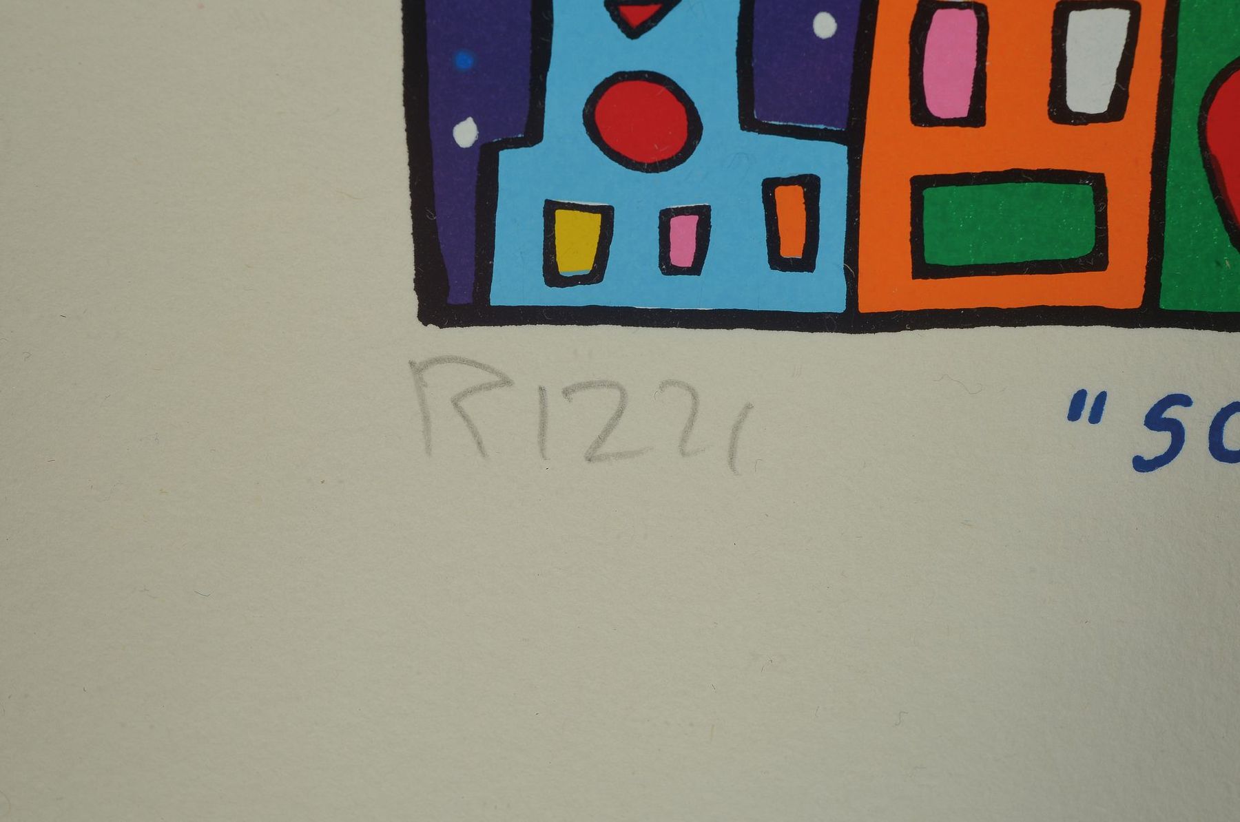 Detail a: James Rizzi, 1950-2011, Something about the Night, Farblithografie, handsign., num. 538/999, Motiv 17x23 cm, unter Glas gerahmt, gesamt 31x31 cm