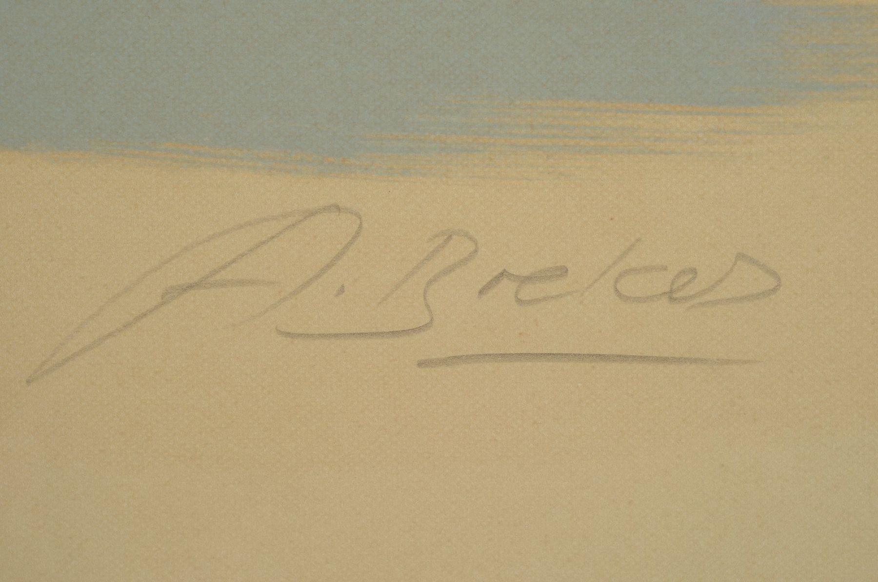 Detail b: Arno Breker, 1900 Elberfeld - 1991 Köln, zwei Lithographien: zwei Akte, handsigniert, ca. 22.5x 18cm/45 x 40 cm, PP., Rahmen und liegender ...