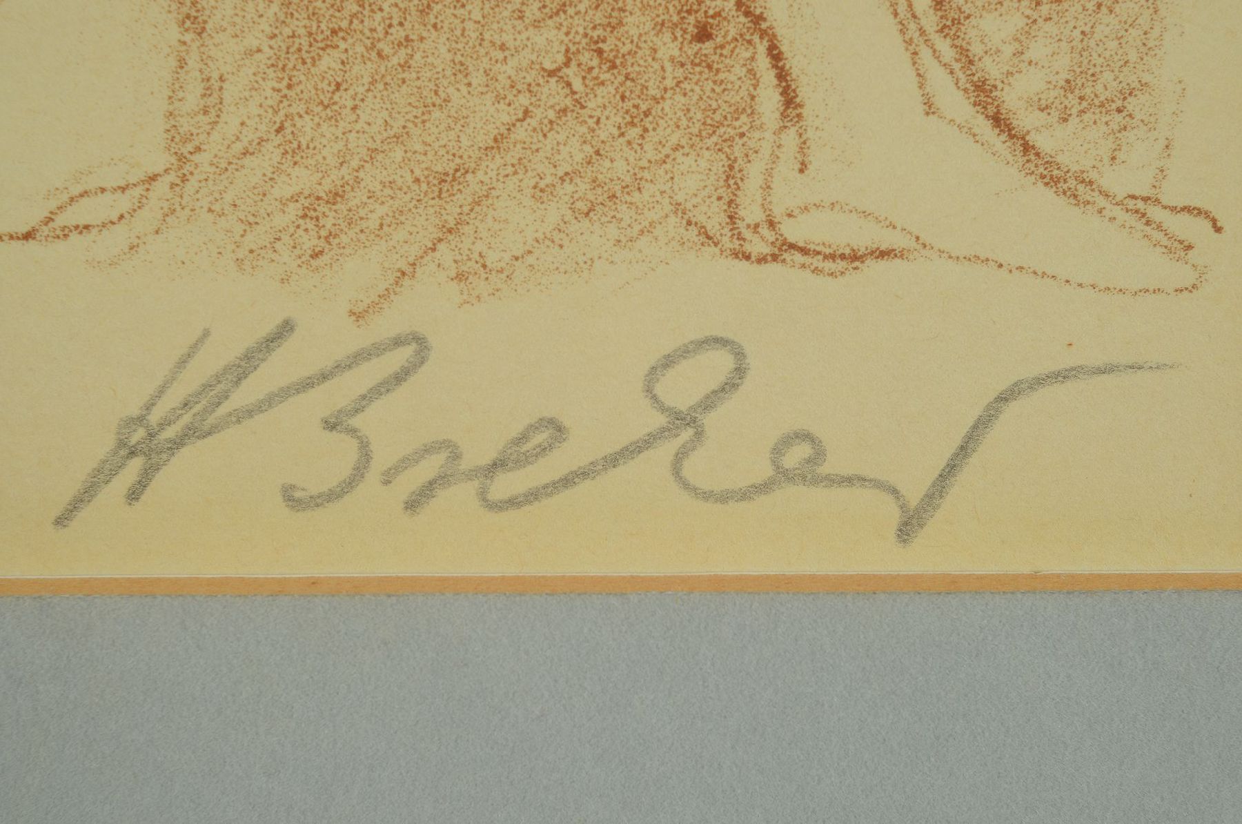 Detail d: Arno Breker, 1900 Elberfeld - 1991 Köln, zwei Lithographien: zwei Akte, handsigniert, ca. 22.5x 18cm/45 x 40 cm, PP., Rahmen und liegender ...