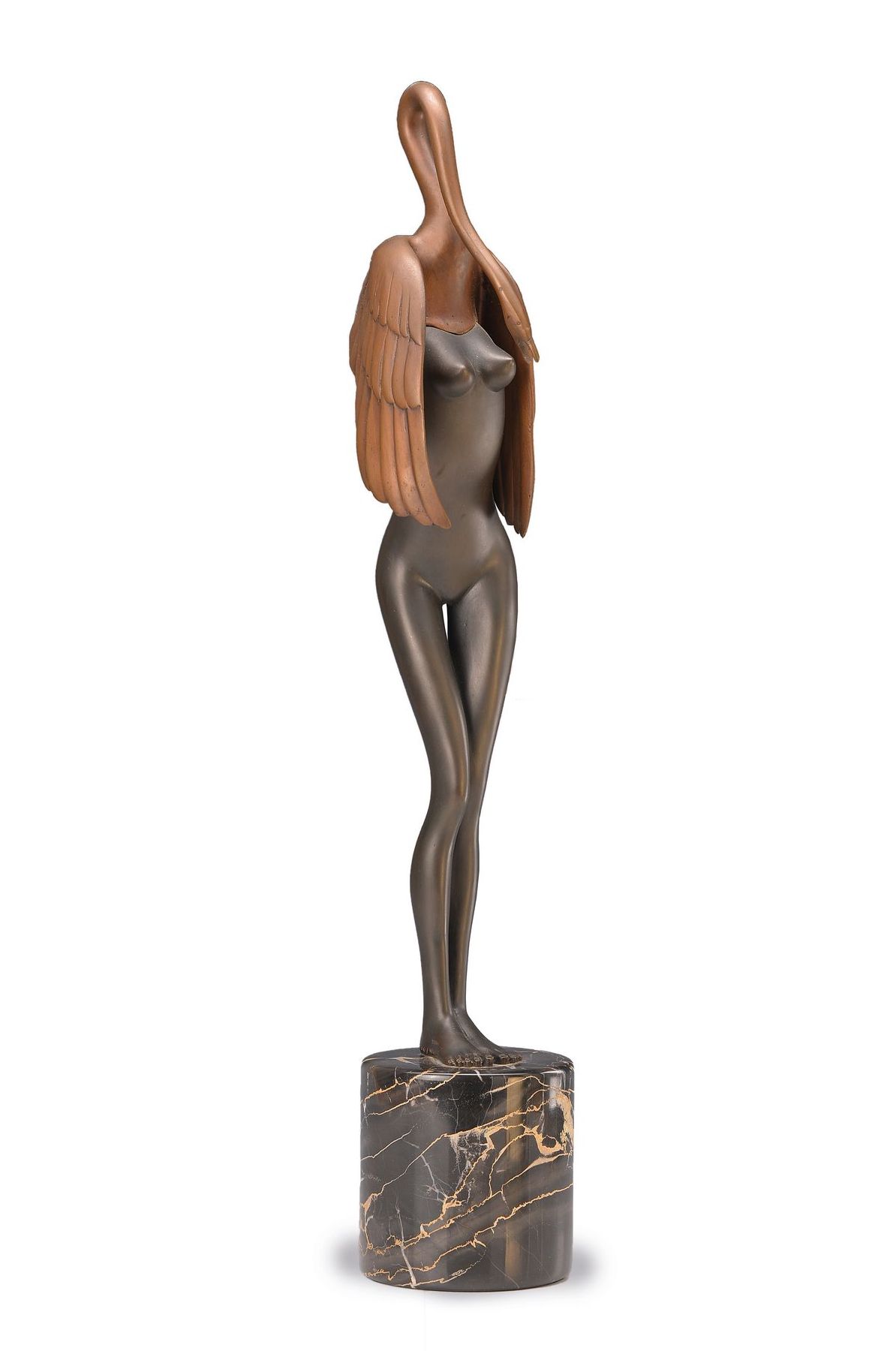 Bruno Bruni, geb. 1935 Gradara, ansässig in Altona, Bronzeskulptur, Leda mit dem Schwan, num. 336/1000, signiert und Gießermarke Venturi Arte, ...