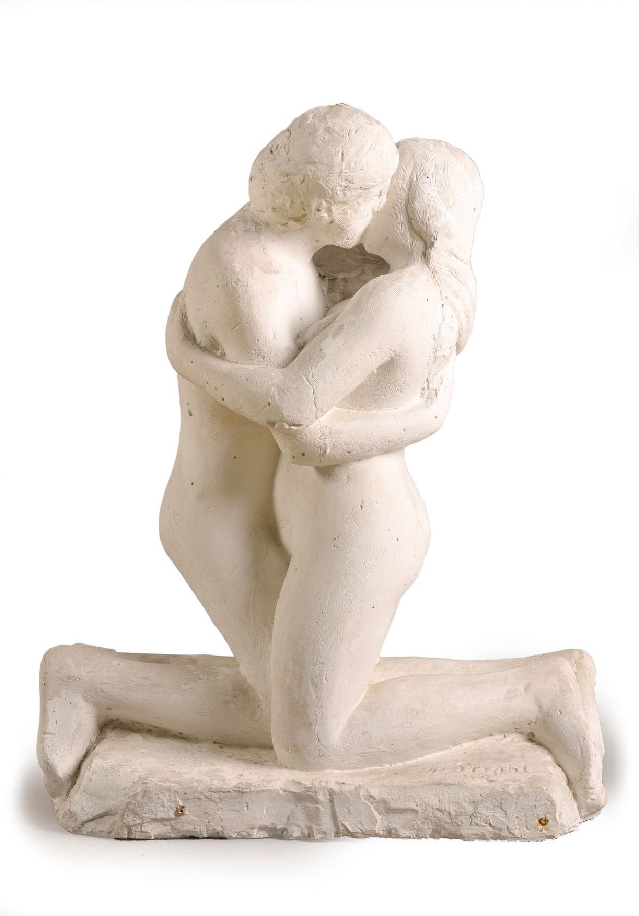 Georg Strobl, geb. 1897 Wasserburg/Inn, Karlsruher Bildhauer, seit 1947 Fachlehrer für Bildhauerei an der KA Karlsruhe, Skulptur aus Gips, sich ...