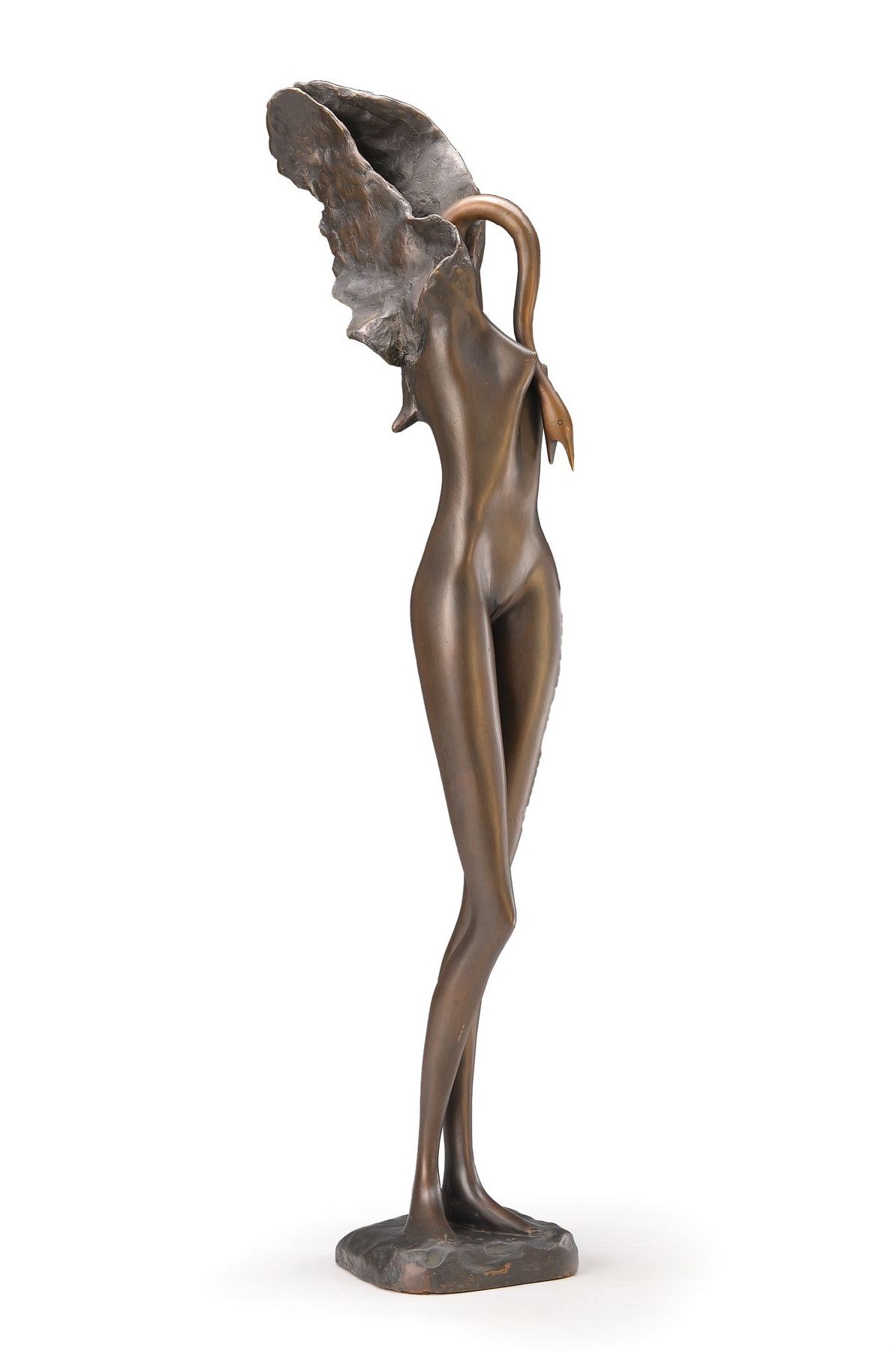 Bruno Bruni, 1935 Gradara, lebt in Altona, Bronzeskulptur, Leda mit dem Schwan/ Il Vittorai di Giove, Bronze braun patiniert, am Sockel monogrammiert ...