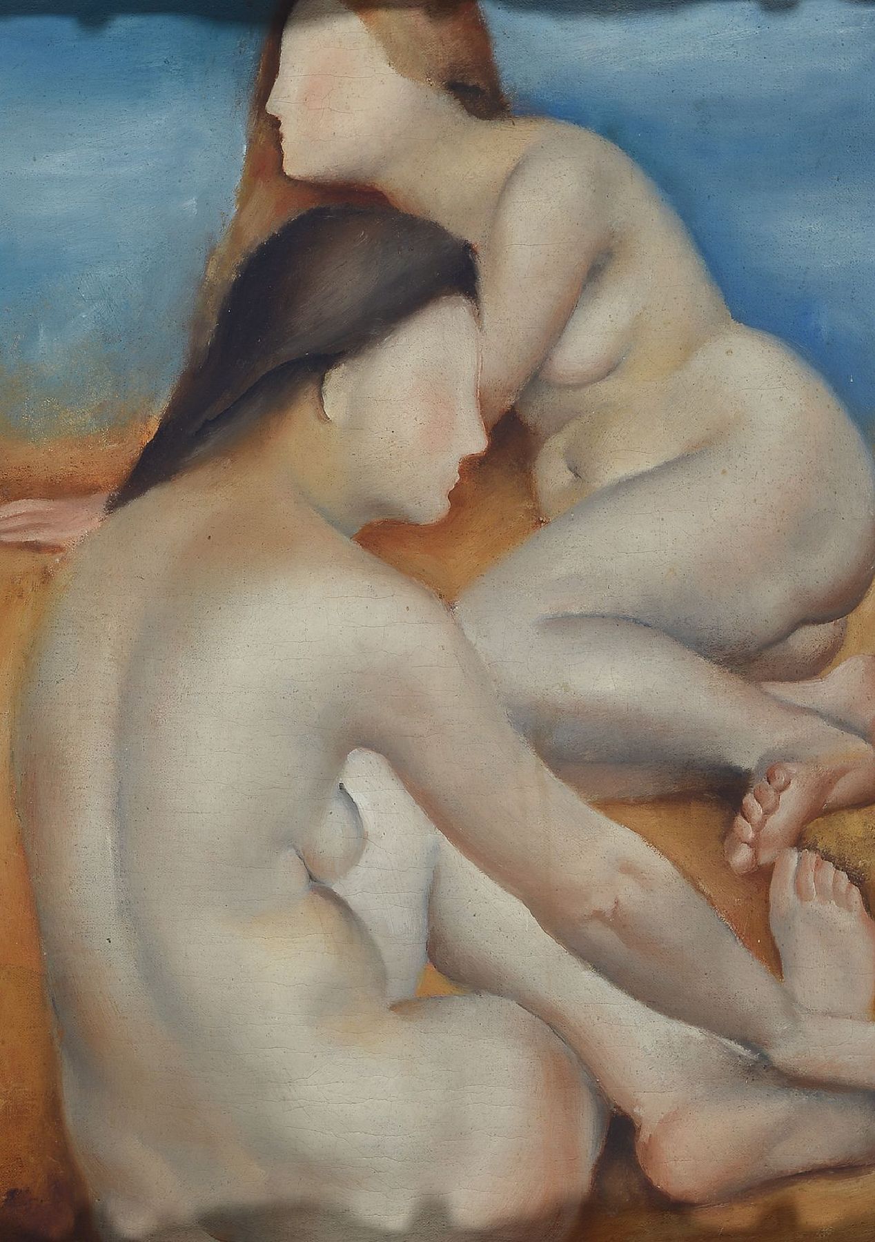 José Maria de Togores, 1893 - 1970, zwei Frauenakte, Öl/Lwd, re. u. signiert, rückseitig mit versch. Nummern bezeichnet: 1910; F 1194; C 1784, ca. ...