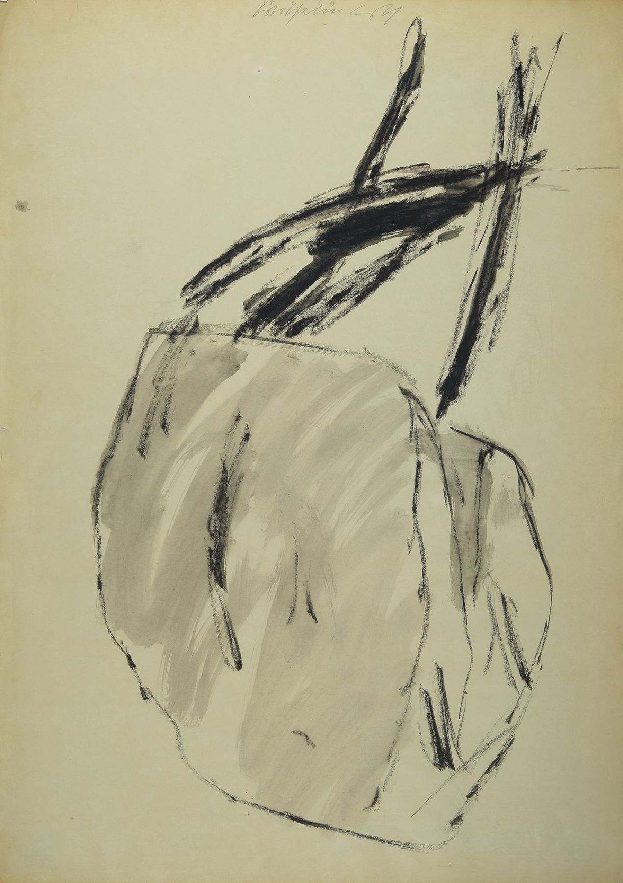 Wilhelm Loth, 1920 Darmstadt - 1993, zwei Zeichnungen: Chinatusche Pinsel, mittig unten signiert, ca. 76x53 cm, unter Glas, dieses jedoch leicht ...