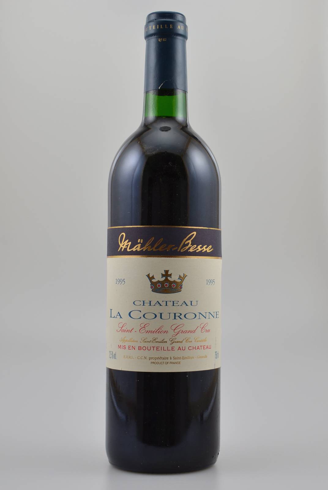 12 Flaschen 1995 Chateau La Couronne, Saint-Emilion Grand Cru, je ca. 75 cl, 12,5 % Vol., Füllstände: je ca. into neck, sehr gute ...