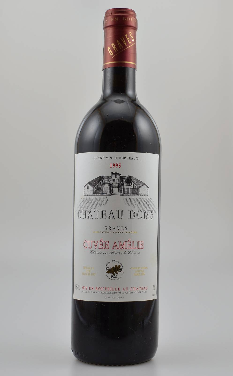 6 Flaschen 1995 Chateau Doms Cuvee Amelie, je ca. 75 cl. 12,5 % Vol., Füllstände: je ca. into neck, sehr gute Erhaltungszustände, unverkostet, in ...