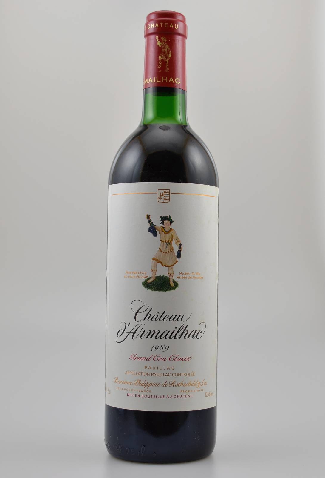 3 Flaschen 1989 Chateau d'Armailhac, Pauillac, Grand Cru Classe, je ca. 75 cl, 12,5 % Vol., Füllstände: je ca into neck, gute ...