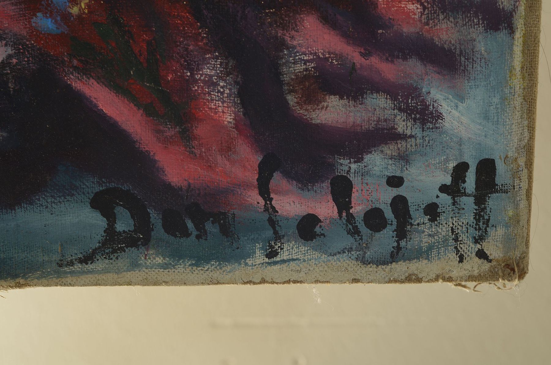 Detail b: Dan Solojoff, 1908 - 1994, weiblicher Akt, Öl/Lwd, sog. Bild im Bild, hinter dem liegenden Akt, hängt noch ein Stillleben mit Fischen an der Wand, ...