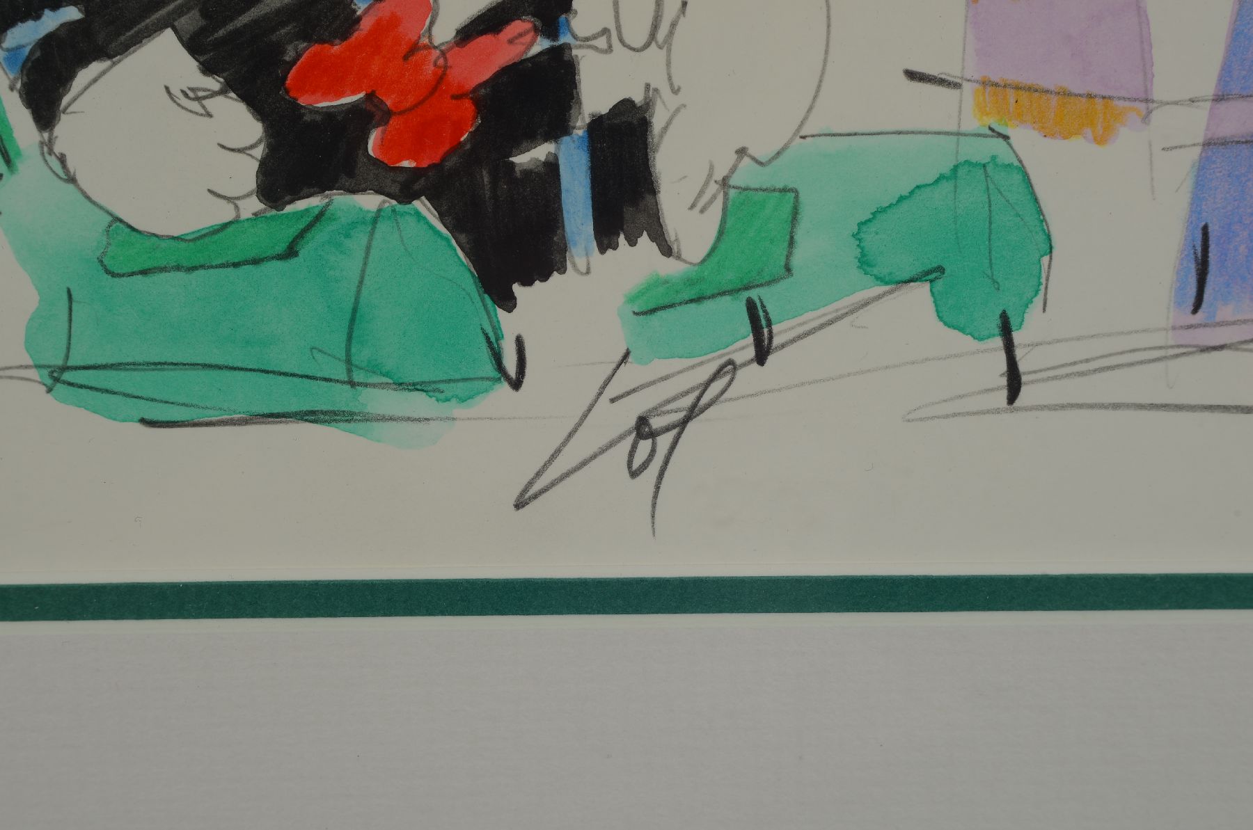 Detail b: Wolfgang Loesche, geb. 1947, Aquarell, sign., Blattgr. 21,5x27 cm, unter Glas gerahmt, gesamt 34,5x44,5 cm