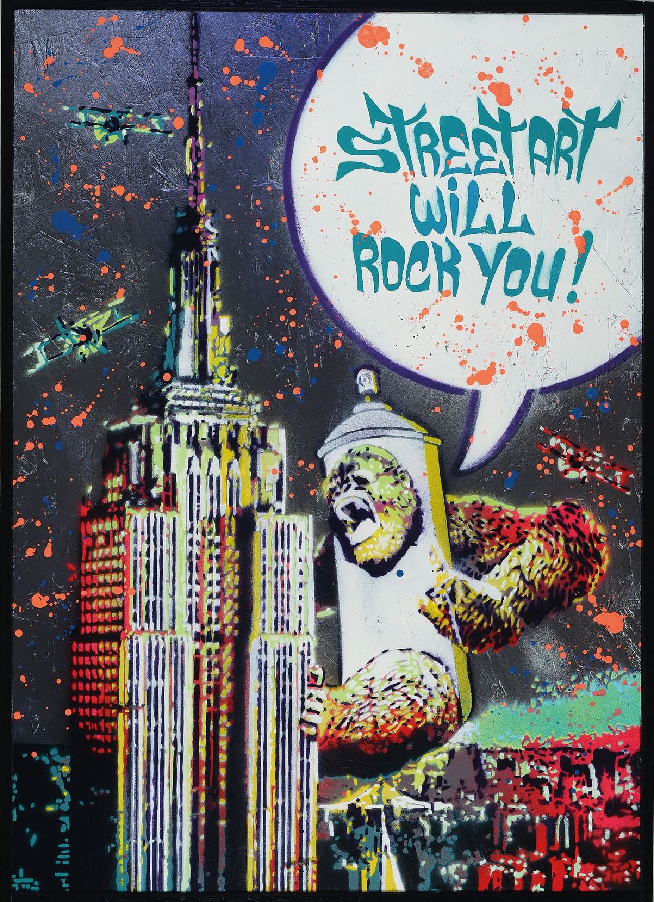 Sand, Street Artist aus Mailand, Mischtechnik/Hartfaser, verso sign, ca. 72x52 cm