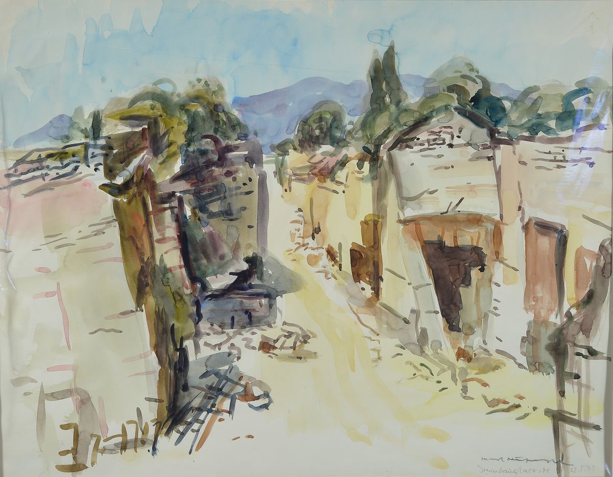 Karl Hufnagel, 1906-1995, Steinbruch Lacoste, Aquarell, sign., betitelt, dat. 22.5.75 cm, Blattgr. 51x61 cm, im PP
