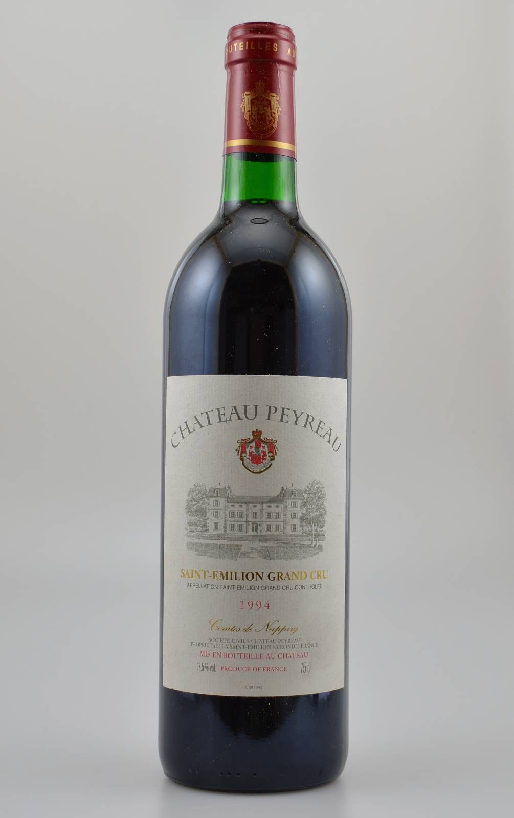 12 Flaschen 1994 Chateau Peyreau, Saint-Emilion, je ca. 75 cl, 12,5 % Vol., Füllstände: je ca. into neck, sehr gute Erhaltungszustände, ...