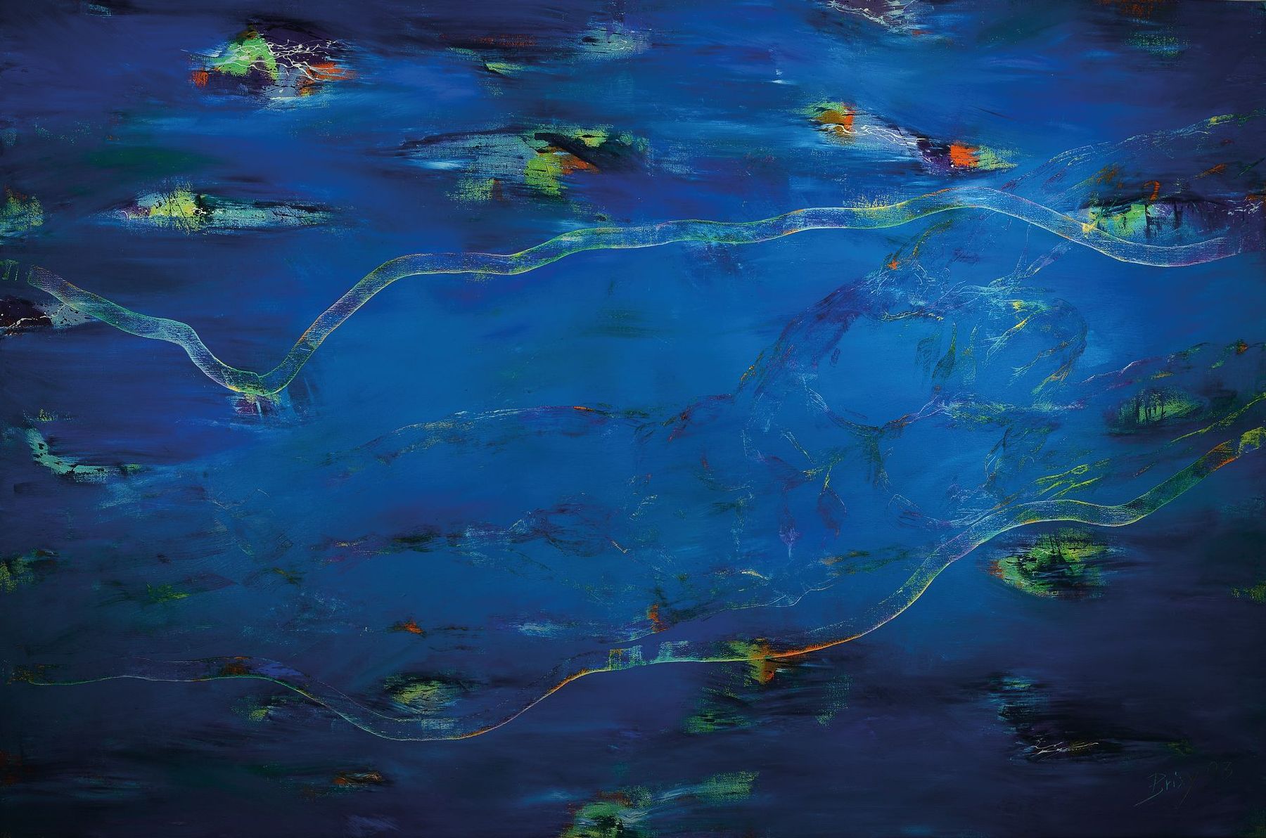 Dietmar Brixy, geb. 1961 Mannheim, Öl/Nessel, re unten sign., dat. 93, ca. 120x180 cm