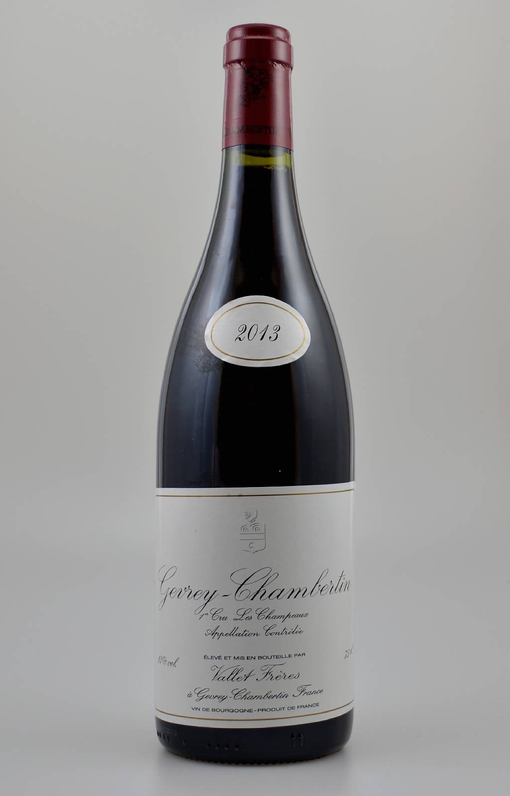 6 Flaschen 2013 Gevrey-Chambertin, Premier Cru-Champeaux, je 75 cl, 13 % Vol., Abstand zwischen Kapsel und Wein: ca. 0,5 cm, sehr gute ...