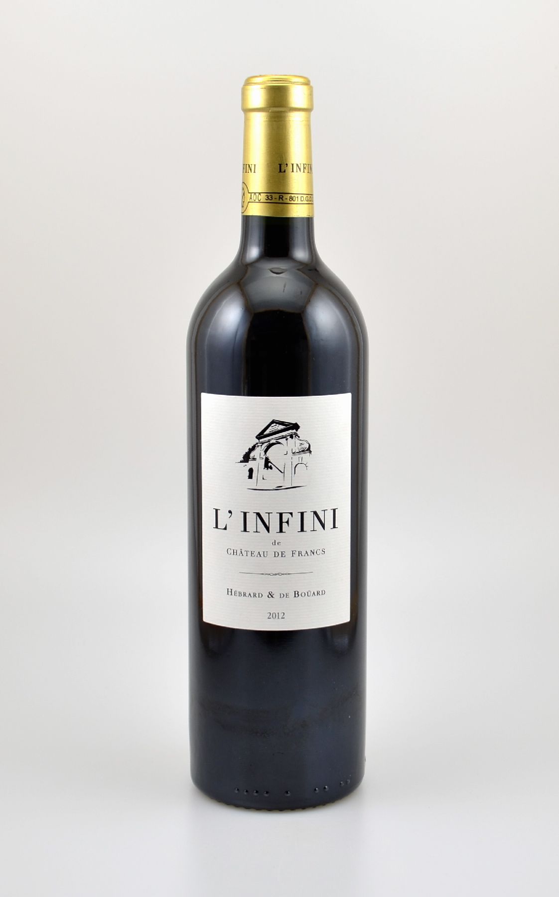 12 Flaschen 2012 L'Infini de Chateau de Francs, je 75 cl, 15 % Vol., Füllstände: je into neck, hervorragende Erhaltungszustände, unverkostet, ...