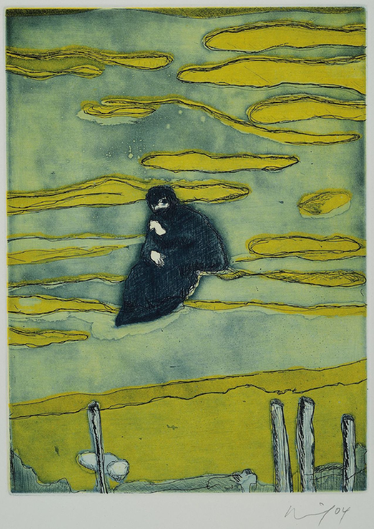 Peter Doig, geb. 1959, Boathouse, Farbaquatintaradierung auf Velin, handsign., dat. 2004, Platte 20x15 cm, Blattgr. 53,5x38,5 cm