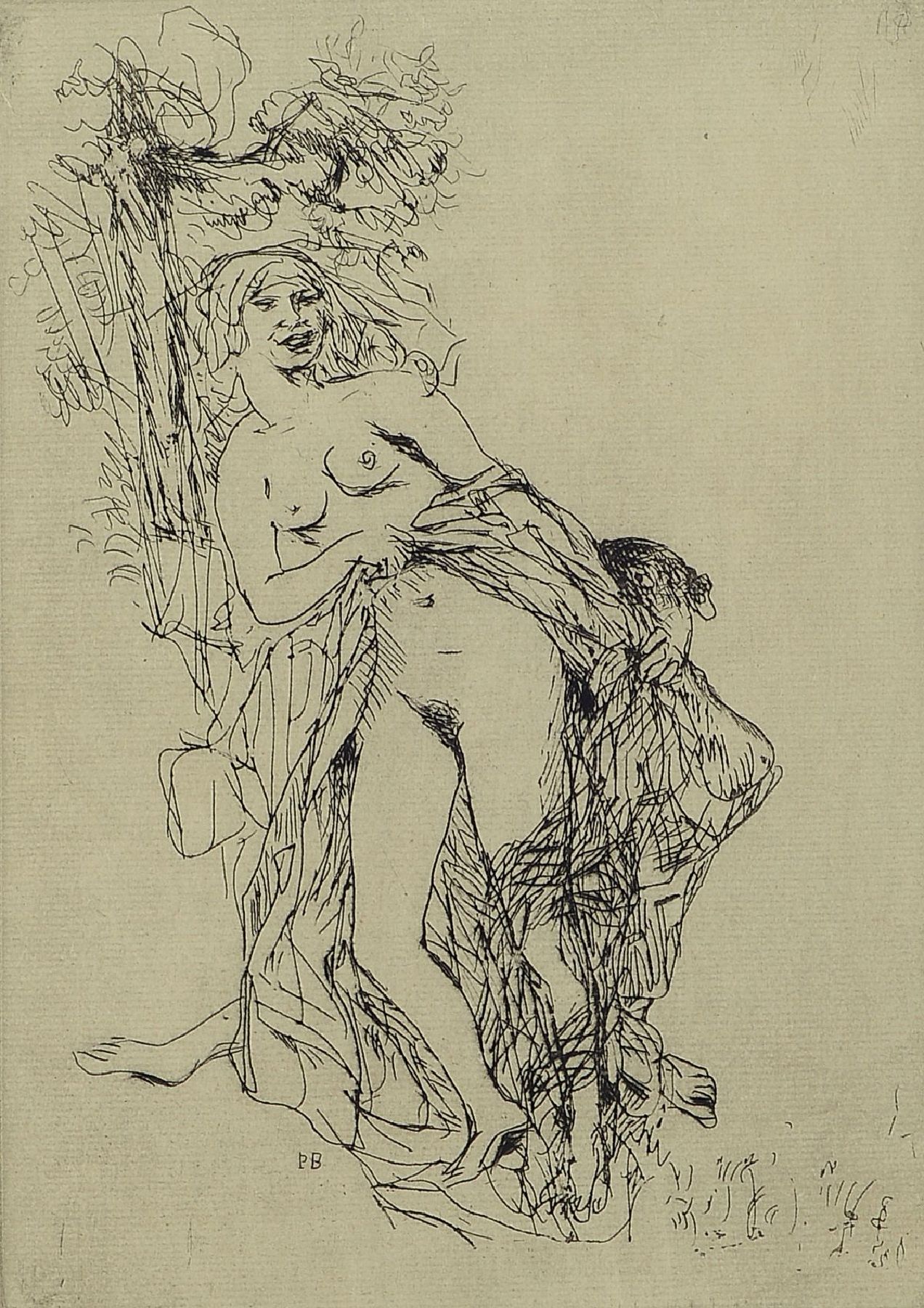 Pierre Bonnard, 1867-1947, La vie de sainte Monique, Radierung auf Bütten, in der Platte monogram., Auflage 340, Druck Ambroise Vollard, Paris 1930, ...