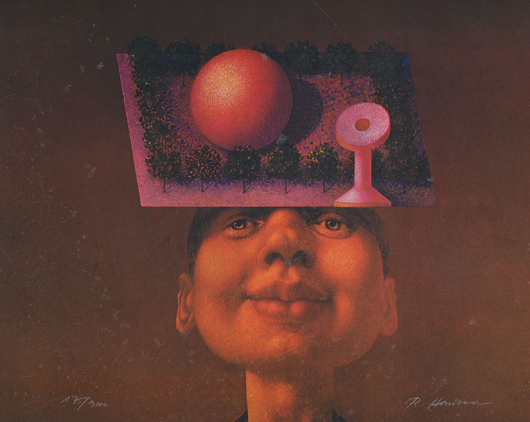 Detail f: Rudolf Hausner, drei Farblithographien: Adam aktiv, Eva kontemplativ, Adam konstruktiv, alle handsigniert und num. 175/3000, je ca. 40x50cm, u.Gl., R.