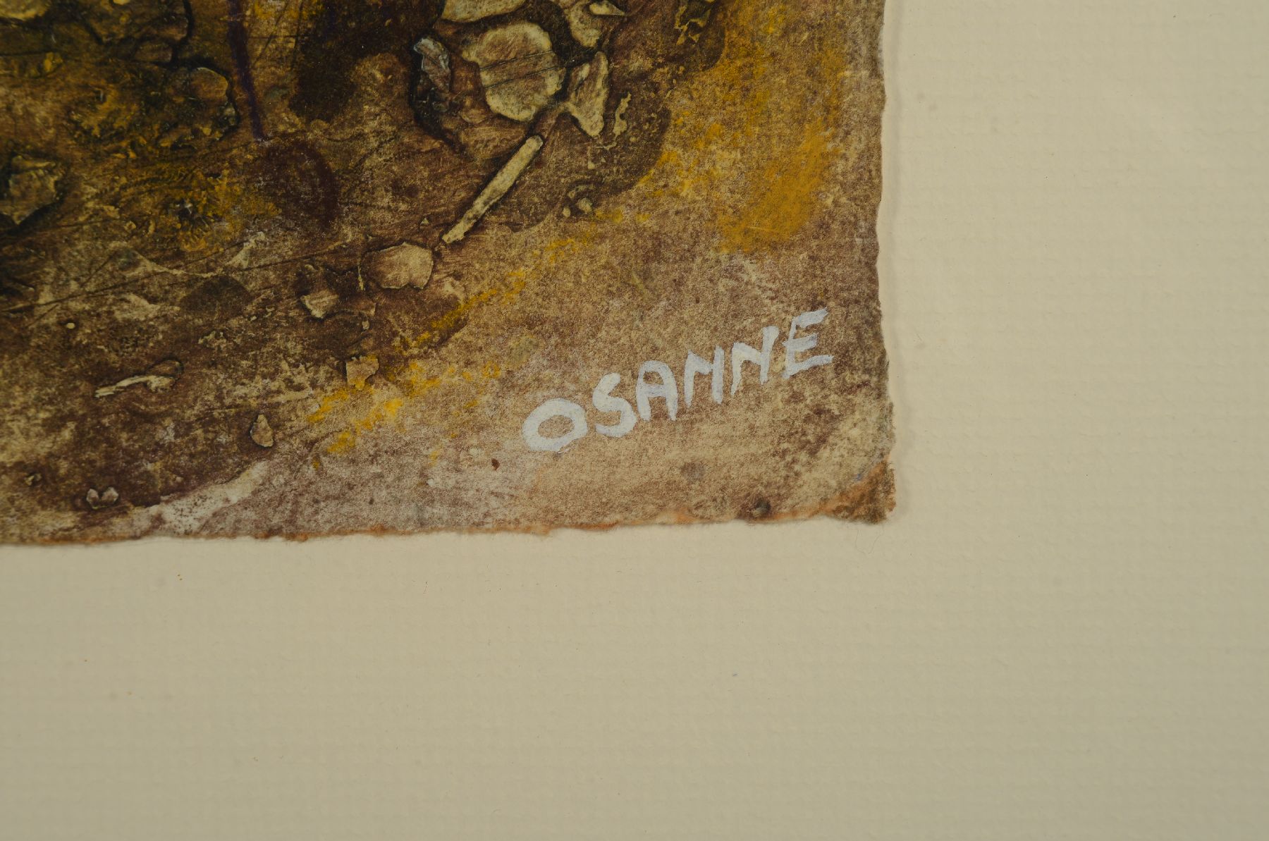 Detail b: Osanne, geb. 1932 Paris, Lotus de mer, Collage/Mischtechnik, sign., betitelt, num. 3/15, Blattgr. 65x50 cm, unter Glas gerahmt, gesamt 90x73 cm