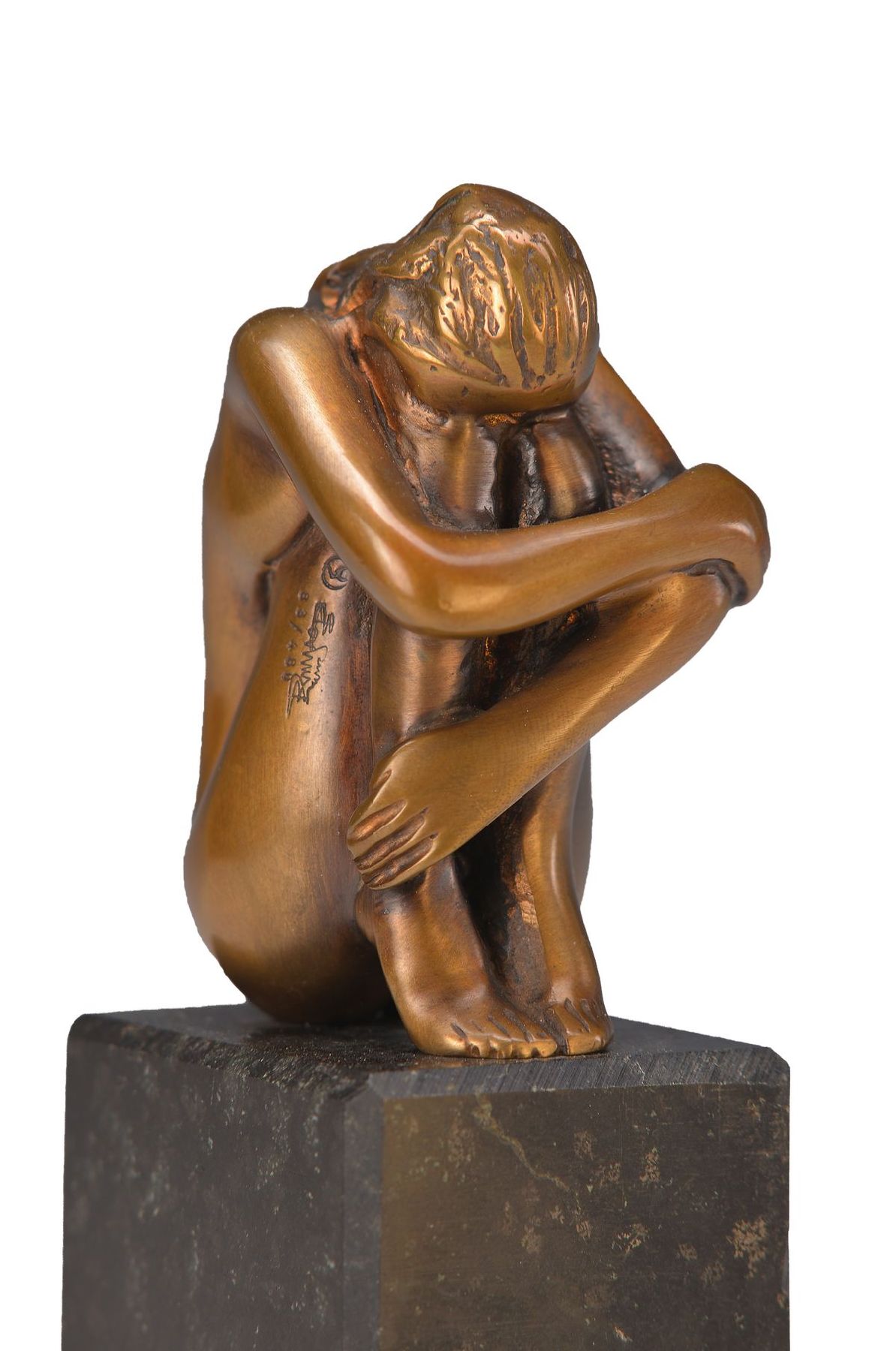 Bruno Bruni, geb. 1935 Gradara, Bronzeskulptur, Mignon, num. 83/480, num. und signiert, auf Steinsockel, H. 8/15 cm