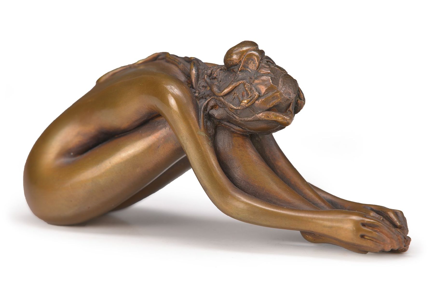 Bruno Bruni, geb. 1935 Gradara, Bronzefigur, Akt, signiert und num. 134/1250, , ca. 7 x 14 cm