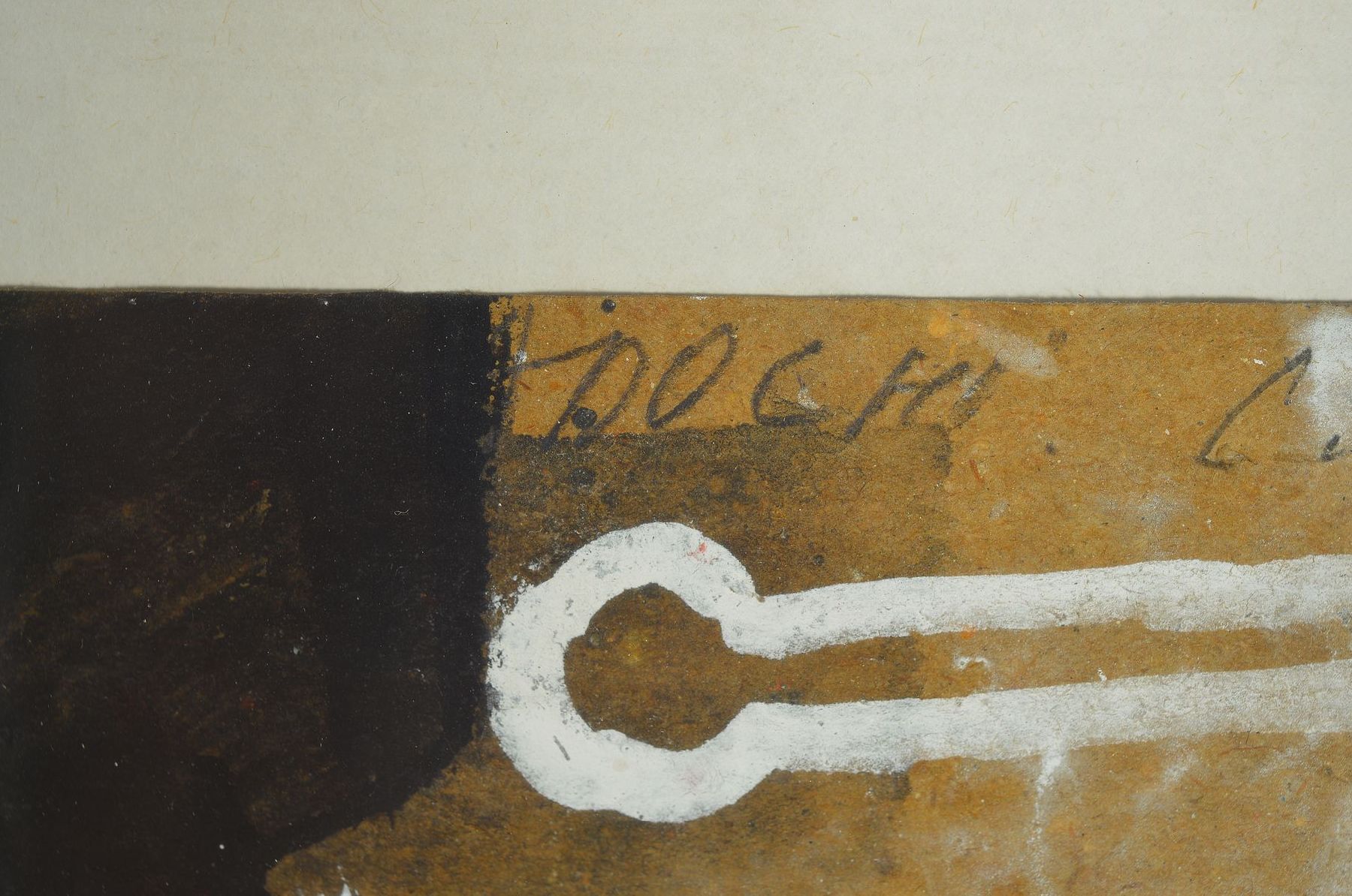 Detail a: Heinz Adochi, geb. 1954, zwei Werke: Mischtechnik auf Papier, abstr. Komposition, bez. Perzia ?, P18, signiert und dat. 1986, 60 x 44.5cm/83 x 63 cm, ...