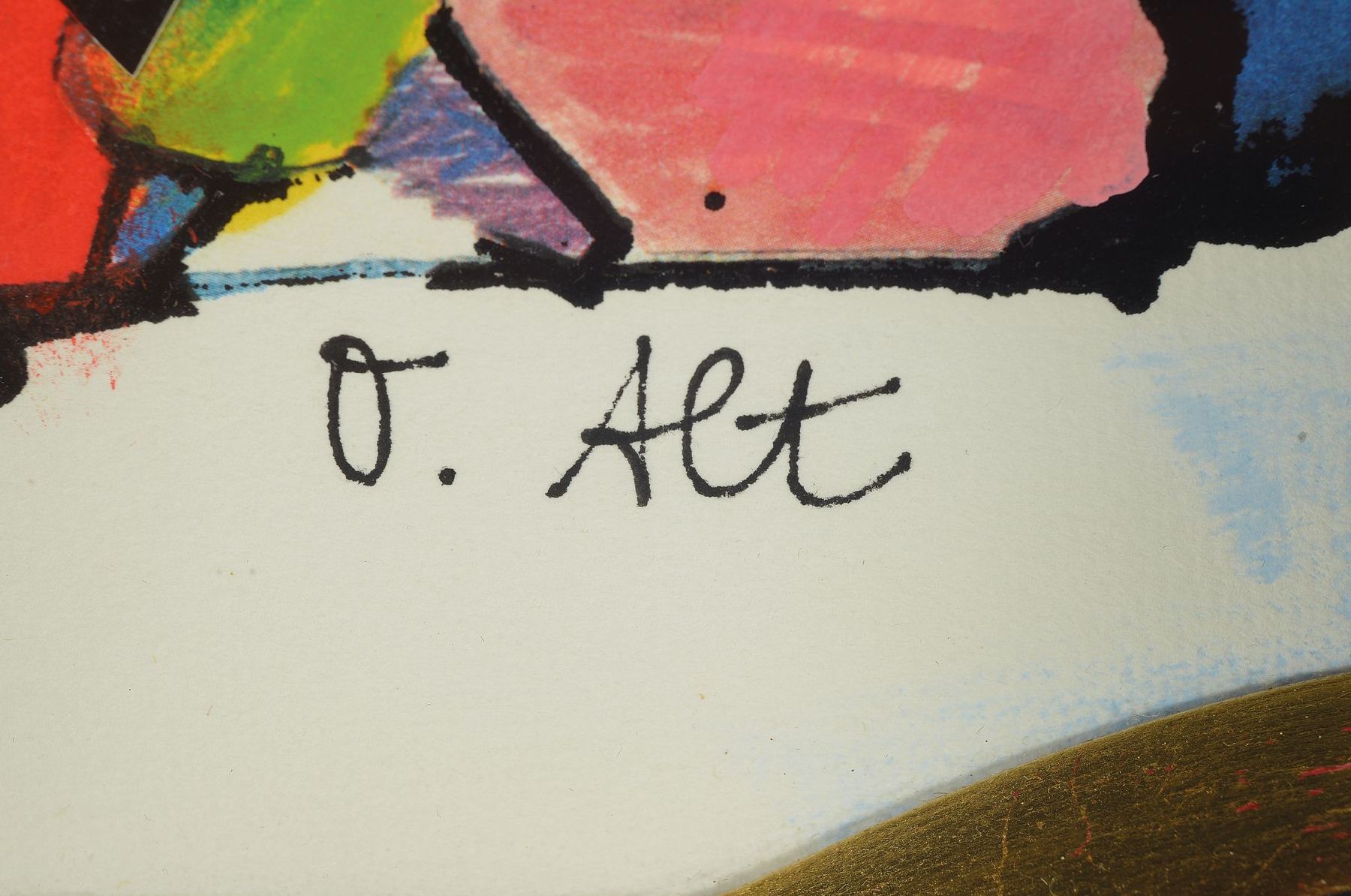 Detail a: Otmar Alt, geb. 1940, Unikat, Mischtechnik/Collage, zwei Vögel, signiert, mit Künstlerrahmen, 46 x 40 cm, Sonderanfertigung für ein deutsches ...