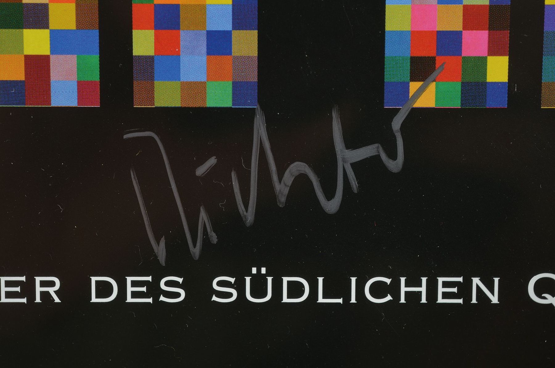 Detail a: Gerhard Richter, geb. 1932, Entwurf für das Fenster des südlichen Querhauses im Kölner Dom, großes Offset-Litho, handsigniert, 139 x 60 cm/104 x ...