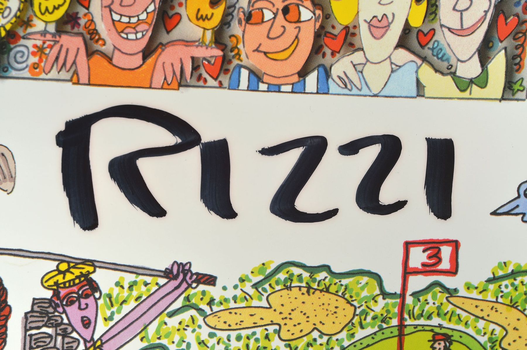 Detail a: James Rizzi, 1950-2011, Plakat zu einem Golfturnier, Manhatten, Golf Classic on Governors Island, October 19-22 2006, handsigniert und drucksigniert, ...
