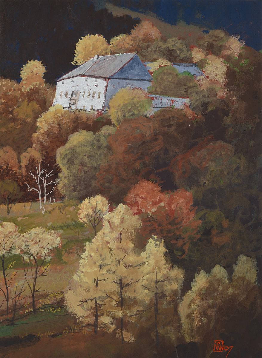 Norbert Widmoser, 1926 Tirol-2011, zwei Arbeiten: Gouache und Ölkreide von 1999 und 2007 monogr. und datiert, ca. 38x48cm bzw. 38x28cm, PP