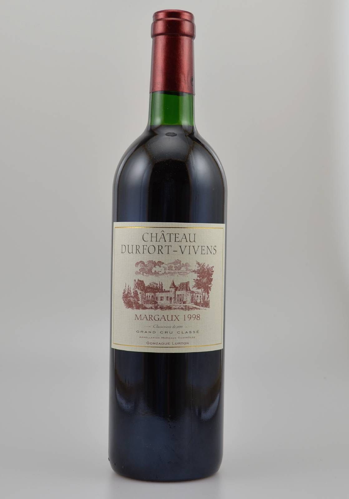 5 Flaschen 1998 Chateau Durfort-Vivens, Margaux, Grand Cru Classe, je ca. 75 cl, 12,5 % Vol., Füllstände: top shoulder bis into neck, Kapseln z.T. ...