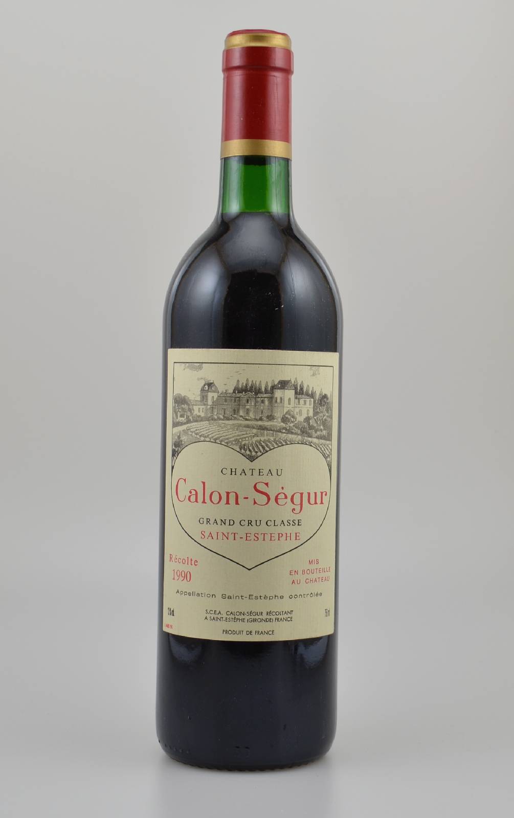 2 Flaschen 1990 Chateau Calon-Segur, Saint-Estephe, Grand Cru Classe, je ca. 75 cl, 13 % Vol., Füllstände: ca. top shoulder bis into neck, sehr ...