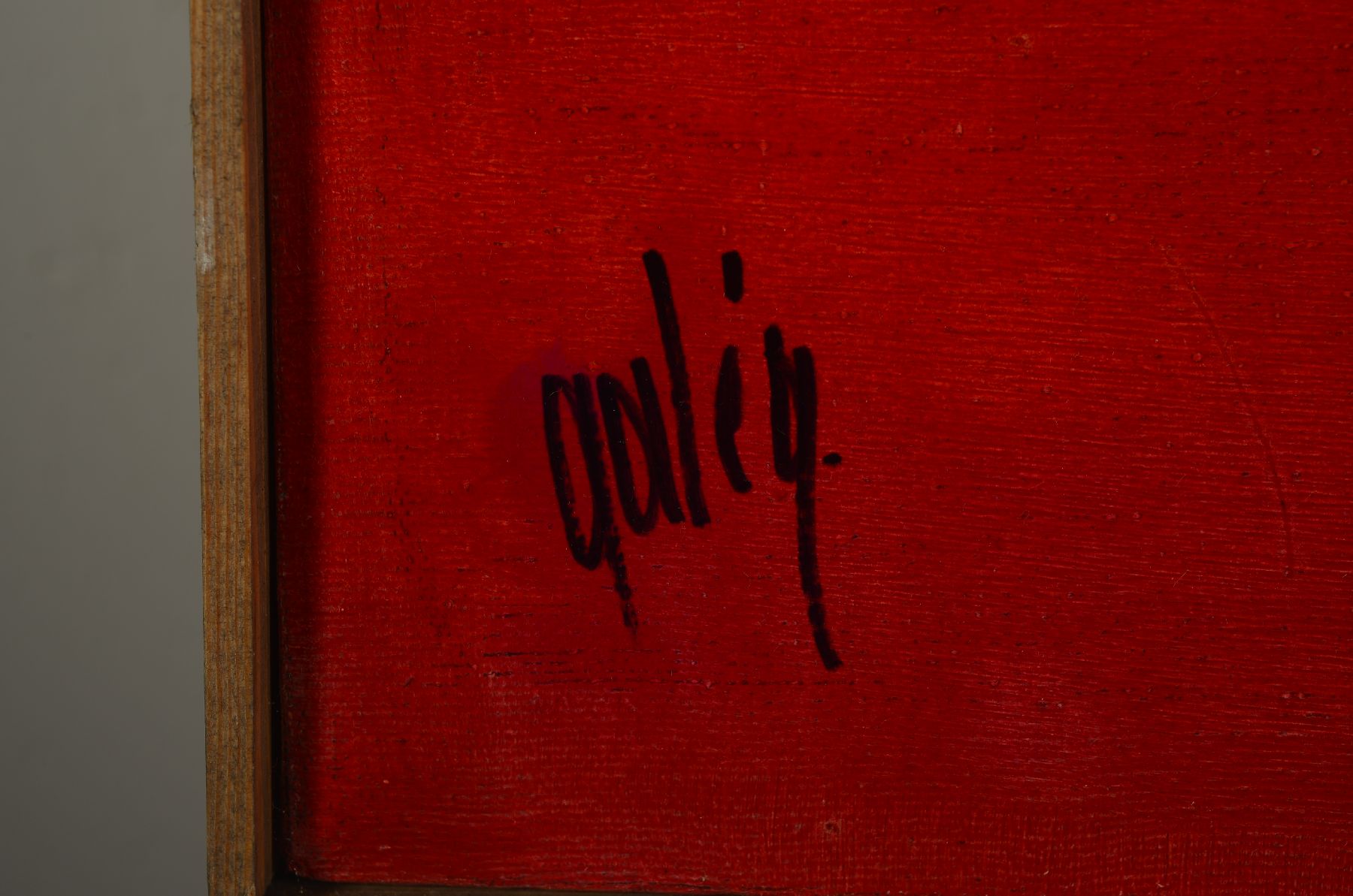 Detail b: Gaston Galé, zeitgenössischer belgischer Künstler, Abstrakte Komposition in Rot, Öl/Lwd, links unten signiert, ca. 101x76cm