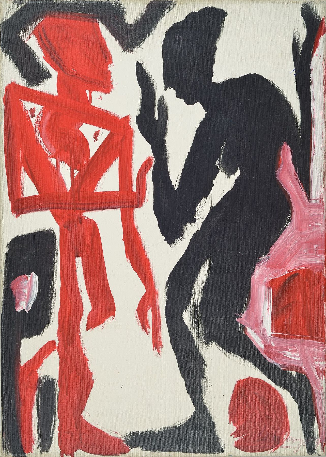 Helge Leiberg, geb. 1954 Dresden, ehemaliger Ateliergenosse und Freund von A.R. Penck, "Paarweise Kommunikation I", verso signiert und ...