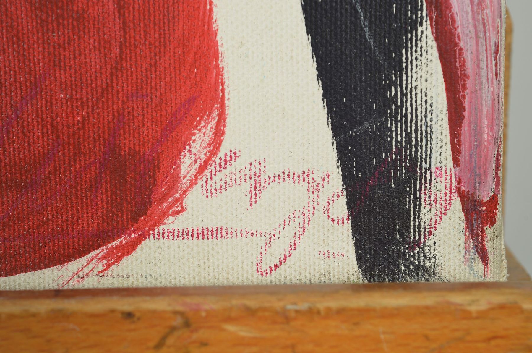 Detail a: Helge Leiberg, geb. 1954 Dresden, ehemaliger Ateliergenosse und Freund von A.R. Penck, "Paarweise Kommunikation I", verso signiert und ...