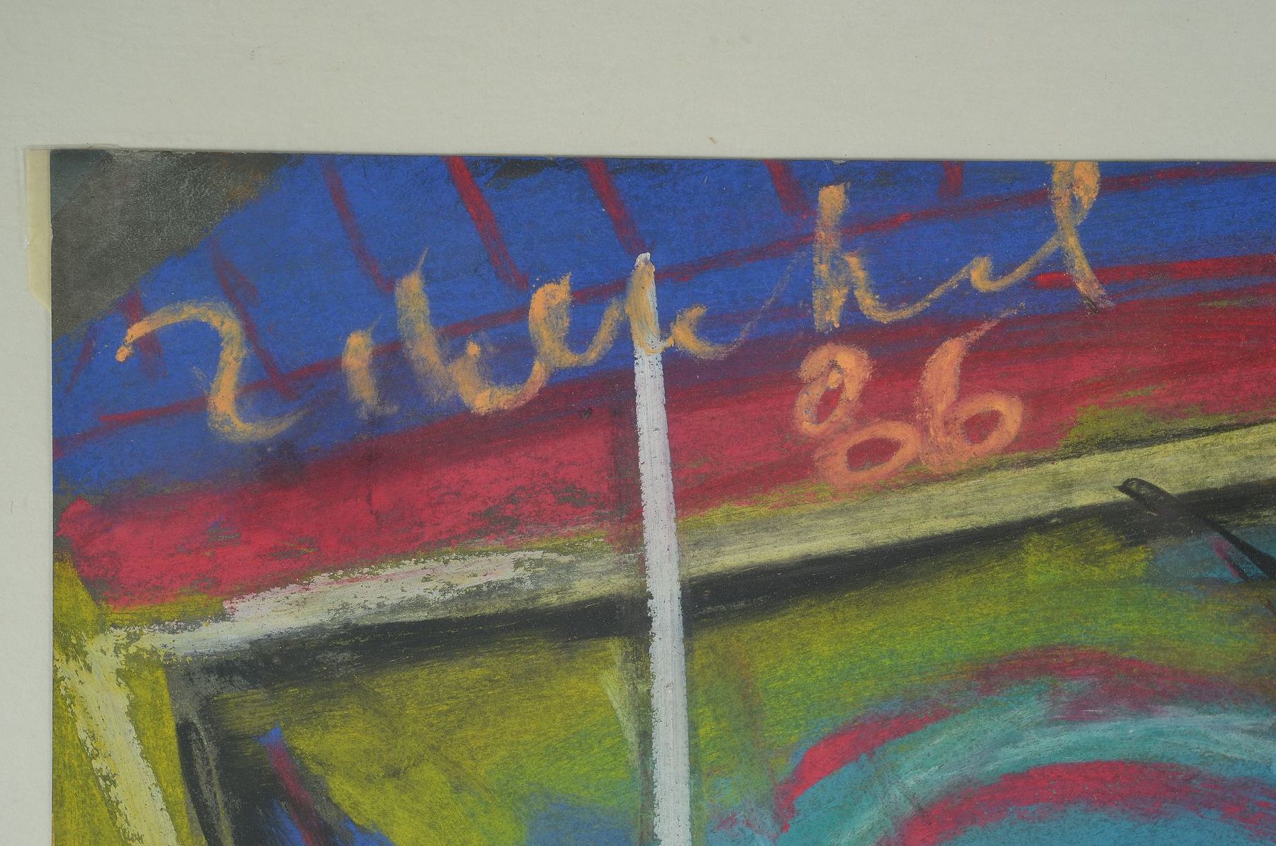 Detail a: Stephan Balkenhol, geb. 1957, Pastell auf Papier, Frau mit Maske, li. o. signiert und dat. 86, 60.5 x 42.5 cm, unter Glas, Rahmen ca. 75.5 x 58 cm, ...