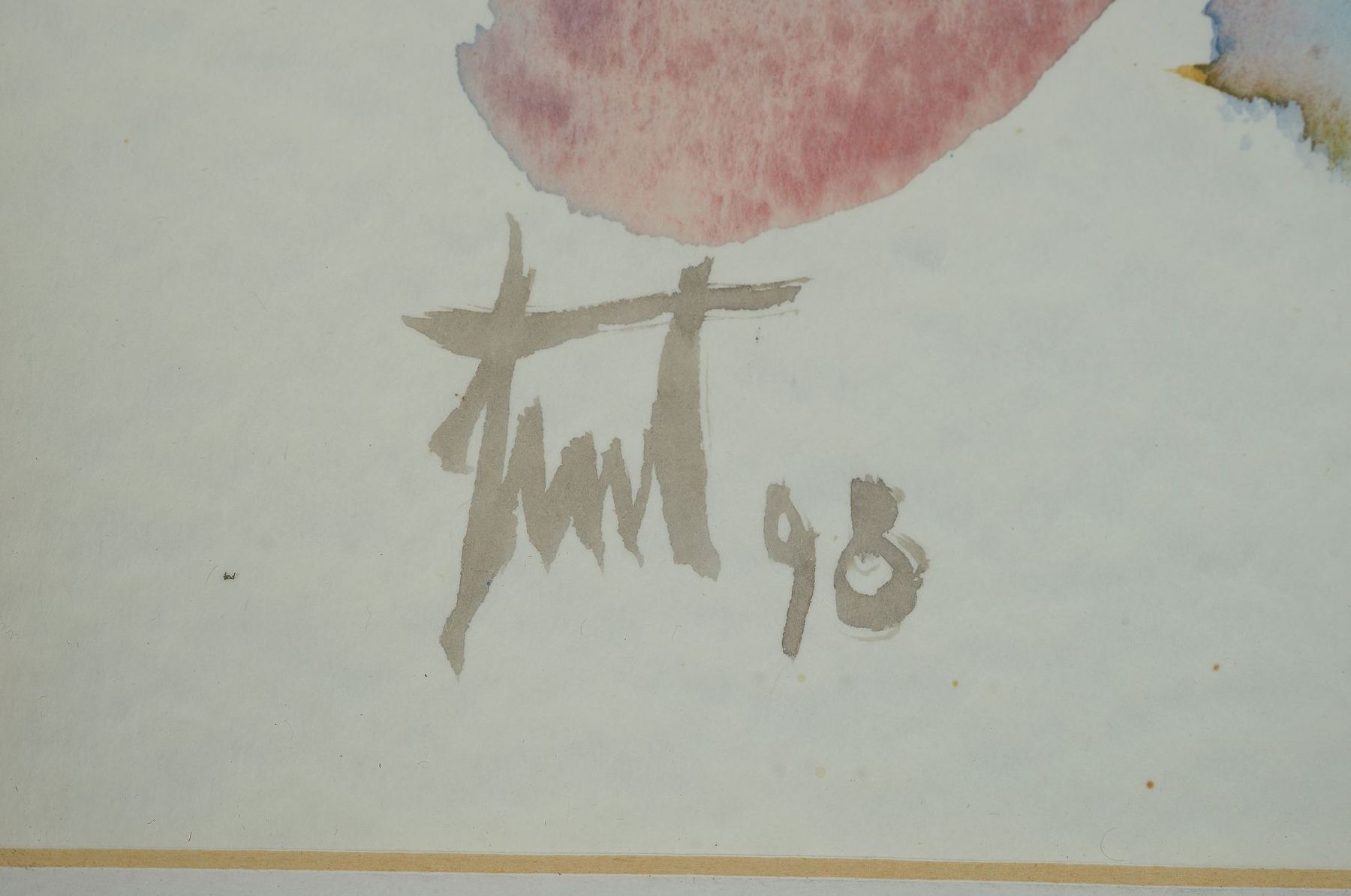 Detail a: Georg Günther Zeuner, 1923 Dresden - 2011 Dresden, Aquarell, Pfälzer Dorf mit Personen, signiert und dat. 98, unter Glas, Rahmen, PP, 39 x 28 cm/57 ...