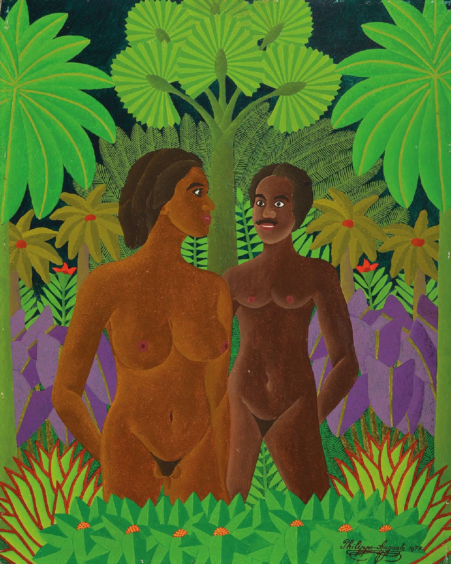 Salnave Philippe Auguste, 1908 Saint-Marc/Haiti-1989, war Rechtsanwalt und begann erst mit 51 Jahren mit der Malerei am Centre d´Art in Port au ...