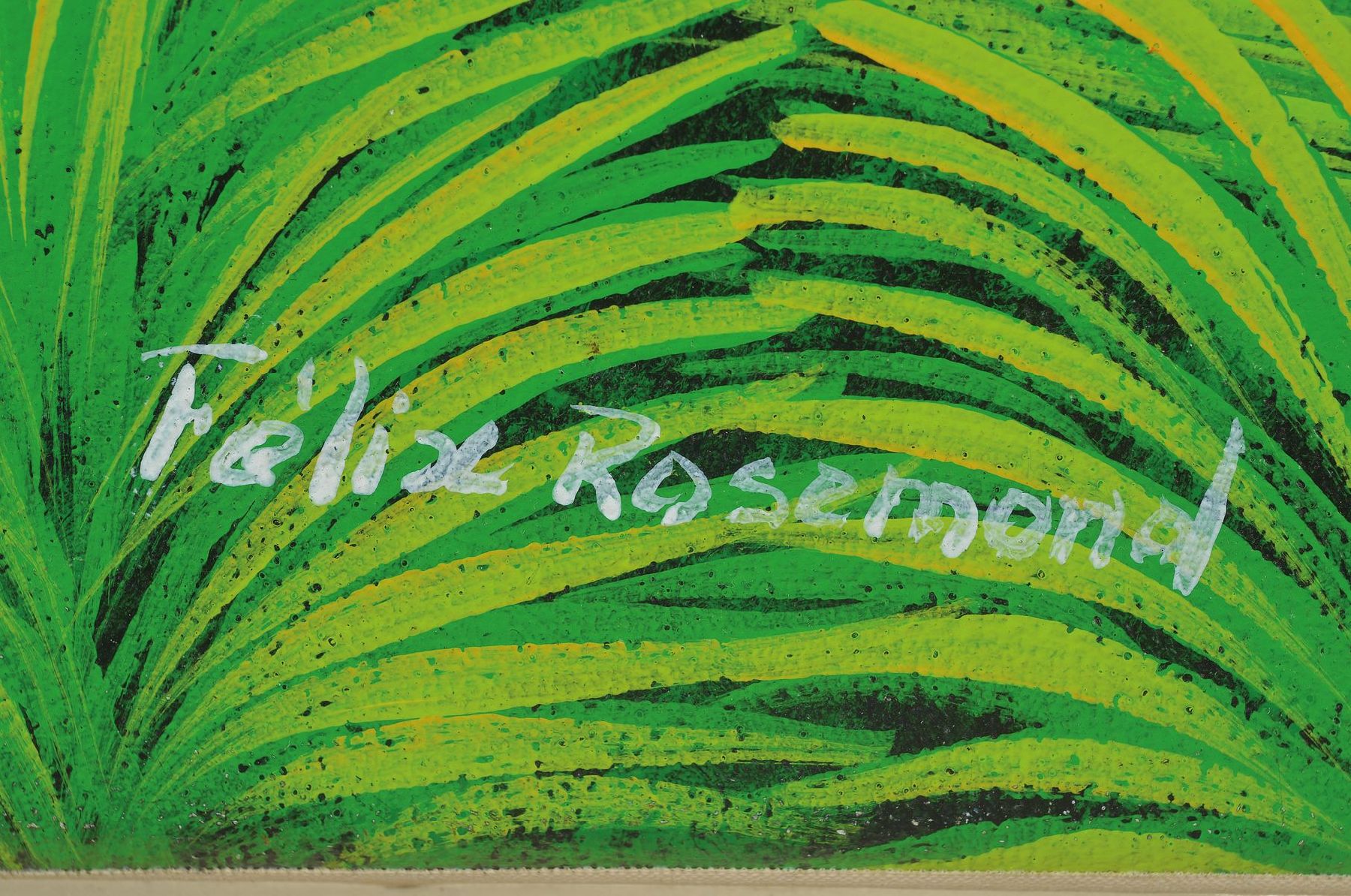 Detail a: Felxi Rosemond, geb. 1962 Port au Prince, Haiti, Urwaldszene mit Flamingos, Öl/Lwd, signiert, ca. 62x51.5cm
