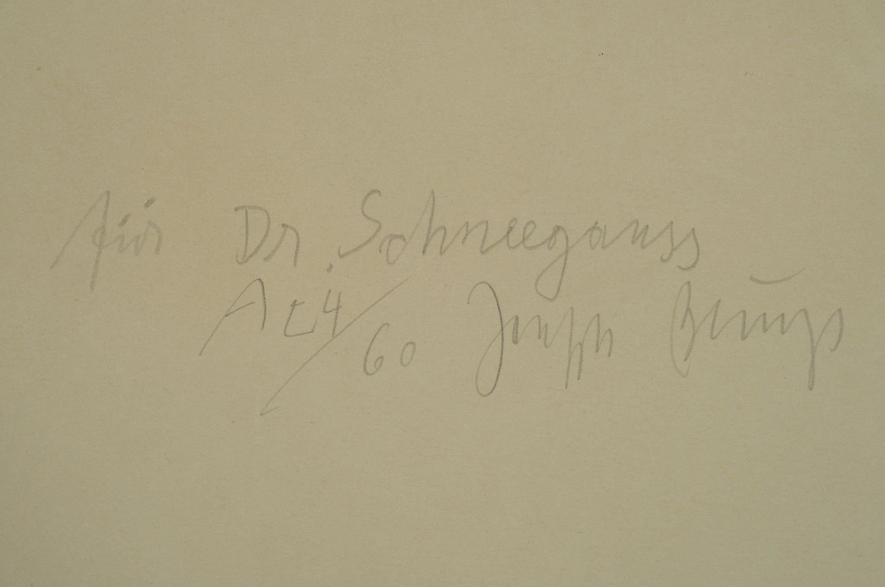 Detail a: Joseph Beuys, 1921-1986, Honiggefäß, Farbradierung, handsigniert, mit handschriftl. Widmung, num. A 4/60, ca. 29x20.5cm ,unter Glas, Rahmen, ca. ...